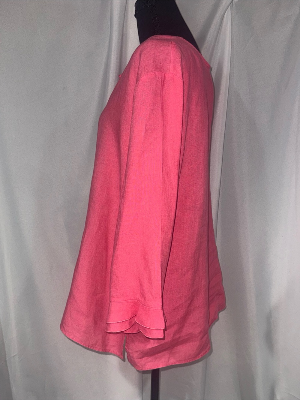Talbots Bright Coral Tie-Neck Tunic - Picture 3 of 9